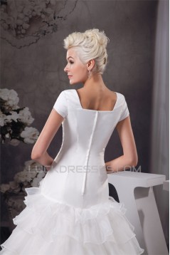 Amazing Satin Princess Sleeveless Portrait Wedding Dresses 2030576