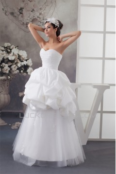 Amazing Satin Taffeta Fine Netting A-Line Lace Wedding Dresses 2030577