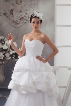 Amazing Satin Taffeta Fine Netting A-Line Lace Wedding Dresses 2030577