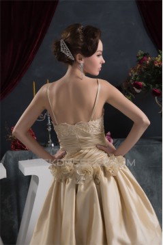 Amazing Satin Taffeta Sleeveless Spaghetti Straps Lace Wedding Dresses 2030578