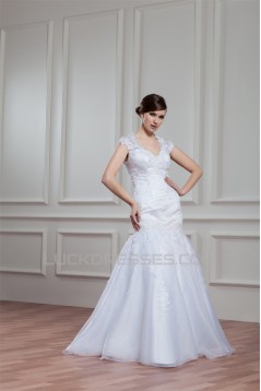Amazing Sheer Satin Lace Organza Mermaid/Trumpet Wedding Dresses 2030580