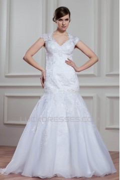 Amazing Sheer Satin Lace Organza Mermaid/Trumpet Wedding Dresses 2030580