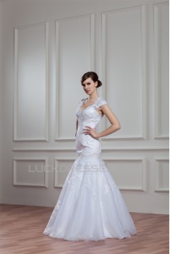 Amazing Sheer Satin Lace Organza Mermaid/Trumpet Wedding Dresses 2030580