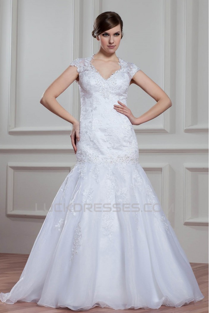 Amazing Sheer Satin Lace Organza Mermaid/Trumpet Wedding Dresses 2030580