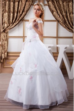 Amazing Ball Gown Off-the-Shoulder Satin Organza Wedding Dresses 2030583