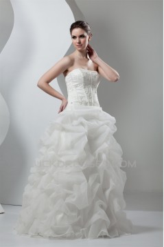 Amazing Soft Sweetheart Satin Organza Sleeveless Wedding Dresses 2030587