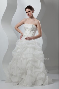 Amazing Soft Sweetheart Satin Organza Sleeveless Wedding Dresses 2030587