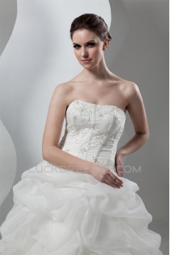 Amazing Soft Sweetheart Satin Organza Sleeveless Wedding Dresses 2030587