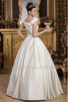Amazing Straps Satin Netting Sleeveless A-Line Wedding Dresses 2030591