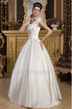 Amazing Straps Satin Netting Sleeveless A-Line Wedding Dresses 2030591