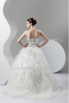 Amazing Sweetheart Ball Gown Sleeveless Satin Organza Wedding Dresses 2030593