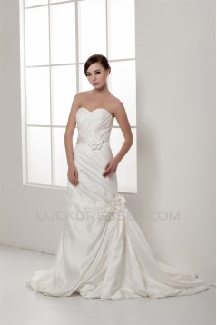 Amazing Sweetheart Satin Taffeta Sleeveless Princess Wedding Dresses 2030594