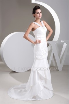 attractive V-Neck Mermaid/Trumpet Taffeta Wedding Dresses 2030600