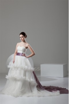 Ball Gown Satin Organza Sweetheart Sleeveless New Arrival Wedding Dresses 2030603