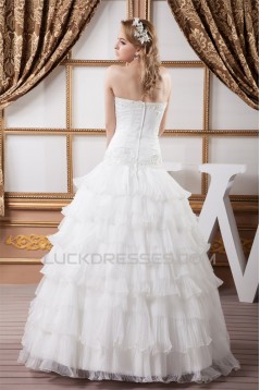 Ball Gown Sleeveless Satin Crunched Organza New Arrival Wedding Dresses 2030606
