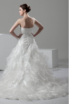 Ball Gown Sleeveless Satin Organza Sweetheart Embellished Wedding Dresses 2030608