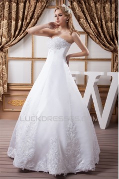 Ball Gown Sleeveless Sweetheart Satin Lace Wedding Dresses 2030609