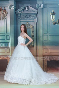 Ball Gown Sleeveless Sweetheart Satin Taffeta Fine Netting Wedding Dresses 2030610