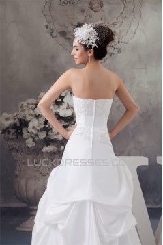 Beautiful A-Line Sleeveless Strapless Satin Taffeta Wedding Dresses 2030617