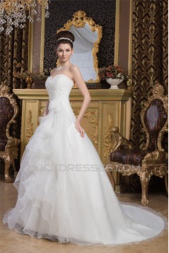 Beautiful A-Line Sweetheart Sleeveless Satin Wedding Dresses 2030621