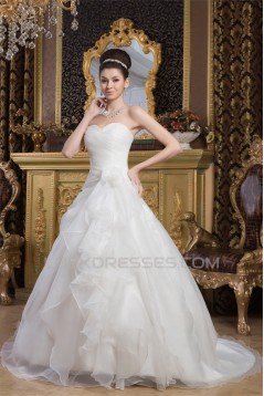 Beautiful A-Line Sweetheart Sleeveless Satin Wedding Dresses 2030621