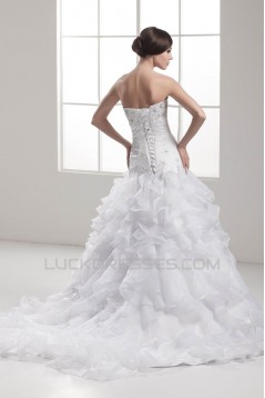 Beautiful Satin Taffeta A-Line Sleeveless Sweetheart Wedding Dresses 2030628