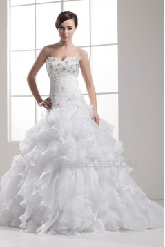 Beautiful Satin Taffeta A-Line Sleeveless Sweetheart Wedding Dresses 2030628