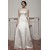 Beautiful Sleeveless Portrait Satin Fine Netting A-Line Wedding Dresses 2030630
