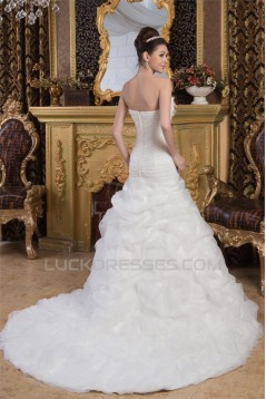 Beautiful Sleeveless Satin Strapless A-Line Wedding Dresses 2030631