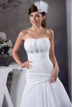 Beautiful Soft Sweetheart Chiffon Satin Sleeveless Wedding Dresses 2030634