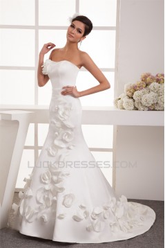 Beautiful Sweetheart Sleeveless Satin Mermaid/Trumpet Wedding Dresses 2030636