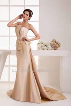 Beautiful Taffeta Mermaid/Trumpet Sleeveless Strapless Wedding Dresses 2030637