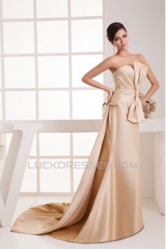 Beautiful Taffeta Mermaid/Trumpet Sleeveless Strapless Wedding Dresses 2030637
