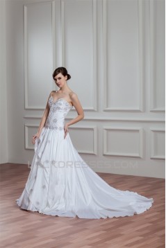 Beautiful Taffeta Sleeveless Sweetheart A-Line Wedding Dresses 2030638