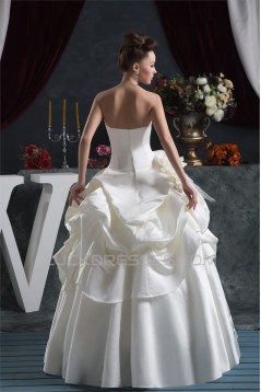 Bowl Ball Gown Sleeveless Satin Taffeta Reception Wedding Dresses 2030640