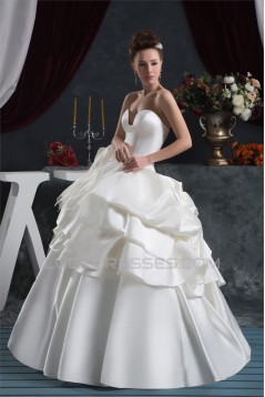 Bowl Ball Gown Sleeveless Satin Taffeta Reception Wedding Dresses 2030640