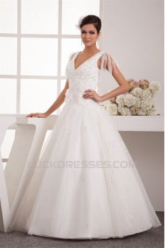Breathtaking Ball Gown V-Neck Organza Taffeta New Arrival Wedding Dresses 2030643