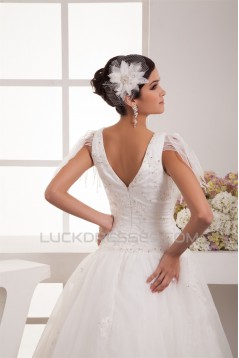 Breathtaking Ball Gown V-Neck Organza Taffeta New Arrival Wedding Dresses 2030643