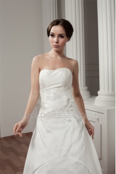 Breathtaking Satin Sleeveless Sweetheart A-Line Wedding Dresses 2030644