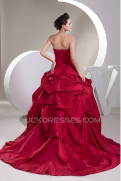 Ball Gown Red White Beading Applique Wedding Dresses 2030649