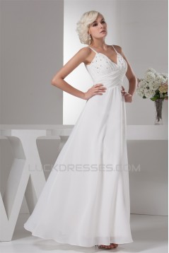 Chiffon Silk like Satin A-Line Sleeveless Beaded Wedding Dresses 2030656