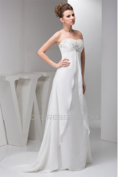 Chiffon Silk like Satin Sweetheart Beaded Sequin Sweet Wedding Dresses 2030658