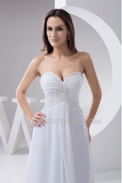 Elegant A-Line Sleeveless Chiffon Sweetheart Best Wedding Dresses 2030663