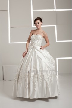 Ball Gown Strapless Floor-Length Wedding Dresses 2030665