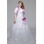 Elegant Satin Organza Strapless A-Line Short Sleeve Wedding Dresses 2030666