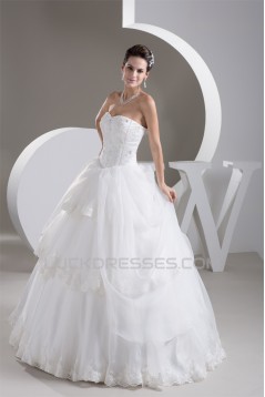 Fantastic Ball Gown Satin Sleeveless Sweetheart Wedding Dresses 2030678