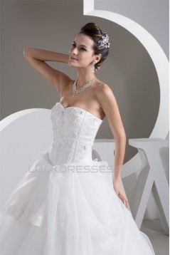 Fantastic Ball Gown Satin Sleeveless Sweetheart Wedding Dresses 2030678