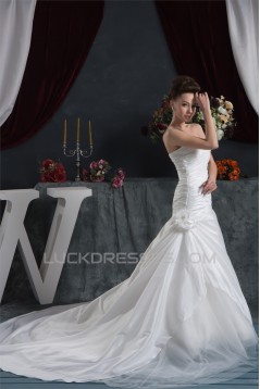 Fantastic A-Line Satin Taffeta Sweetheart Sleeveless Wedding Dresses 2030679