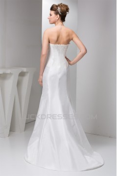 Fantastic A-Line Sleeveless Sweetheart Satin Taffeta Wedding Dresses 2030683