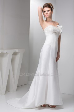 Fantastic A-Line Sleeveless Sweetheart Satin Taffeta Wedding Dresses 2030683